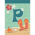 Magnolia Garden Flags Magnolia Garden Flags M030032 Flip Flop Monogram P Polyester Garden Flag M030032